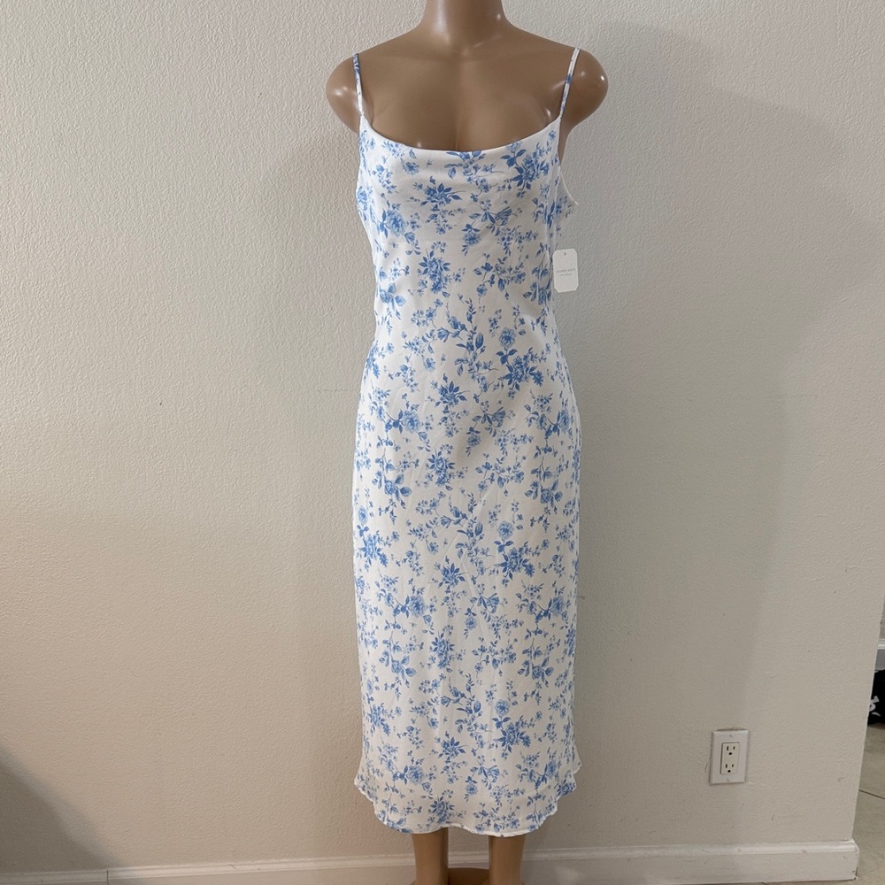 Altar'd State Blue Floral Midi Dress